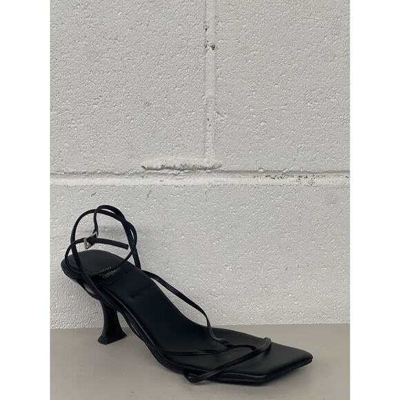 Jeffrey Campbell sz 7.5 Fluxx Kitten Heels black strappy open toe heel - Picture 2 of 7